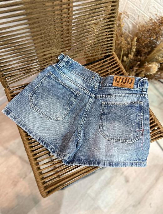 Short denim cargo celeste