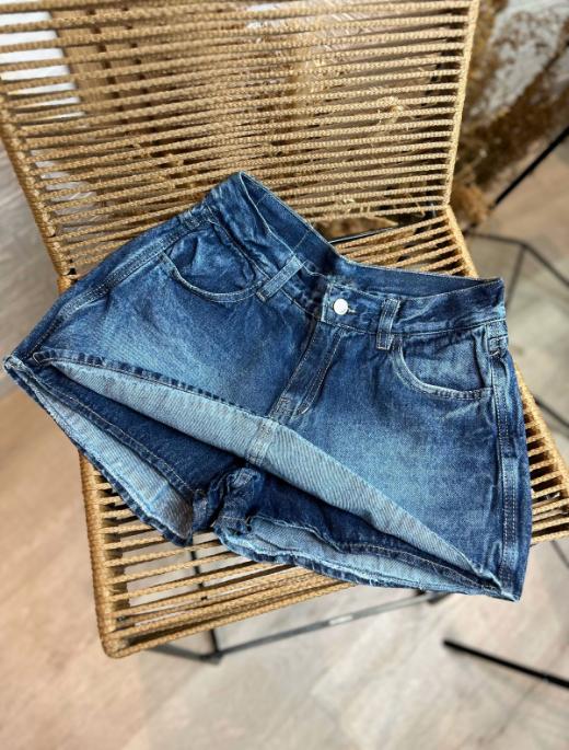 Short pollera azul denim