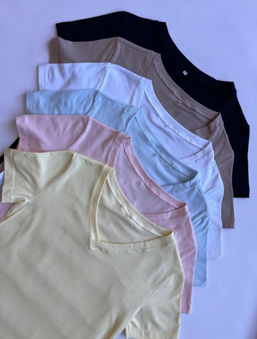 Remera Basica Algodon C/V