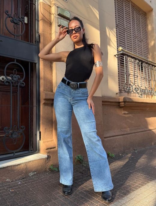 Wide leg elastizado nevado