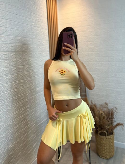 Short Pollera Moñitos Picos