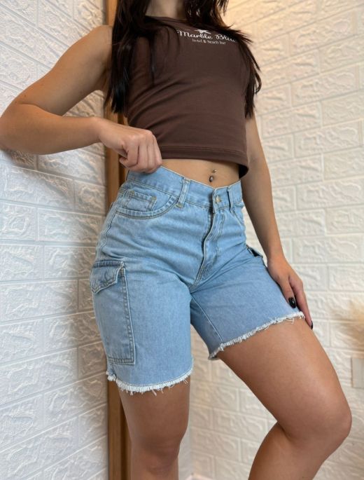 Bermuda Celeste Cargo Flecos