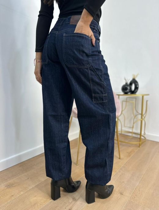 Baggy azul estatico con cinto