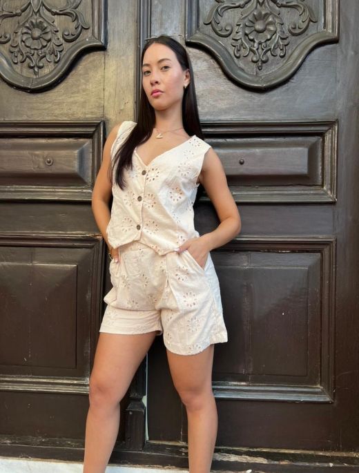 Conjunto Broderie beige