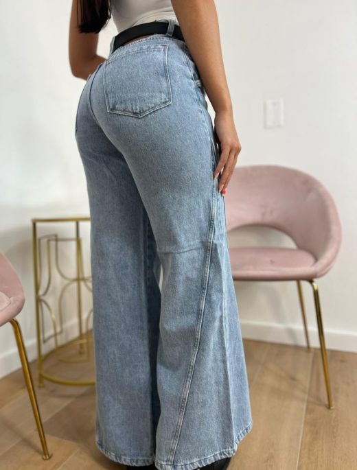 Wide leg recorte rigido