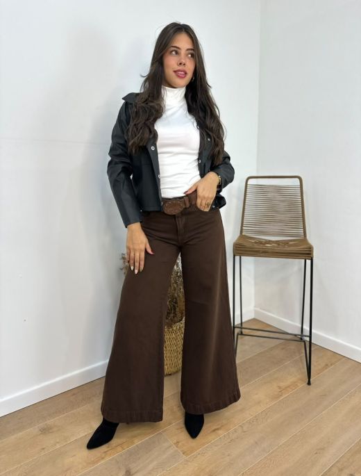 Wide maxi palazo chocolate