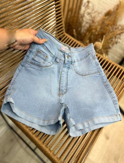 Short Celeste Elastizado