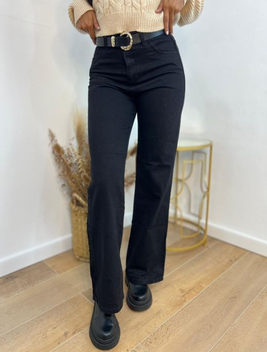 Wide leg negro rigido