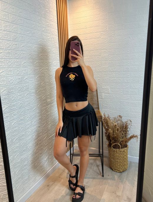 Short Pollera Moñitos Picos