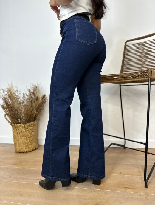 Wide leg elastizado azul 