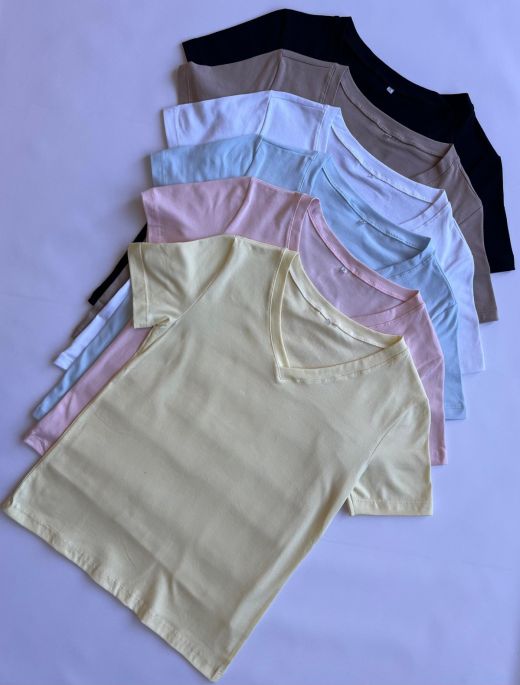 Remera Basica Algodon C/V